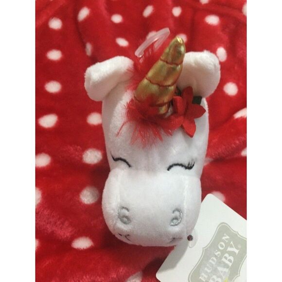 Hudson Baby Security Blanket Polka Dot Unicorn Blanket NWT Baby Security… - Picture 2 of 4